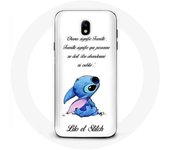 Coque pour Samsung Galaxy S5 Lilo et Stitch Ohana Citation Blanc