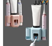 Soporte para cepillo de dientes eléctrico, dispositivo automático para apretar pasta de dientes, para colgar en la pared, sin perforaciones, accesorios de baño blanco
