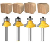 Broca de carburo para fresadora con esquinas redondeadas y rodamientos, herramientas para tallar madera y trabajar la madera 6XR3.17