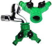 Conector de manguera de ABS de 3 vías duradero con válvulas de conmutación, adecuado para un control preciso del caudal en sistemas de riego de jardines. 3