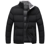 Ropa acolchada de algodón para hombre Ropa acolchada de algodón corta de moda para invierno Ropa acolchada de algodón gruesa Chaqueta Chaqueta acolchada de algodón corta con capucha M caqui
