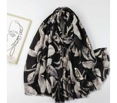 2024 Primavera y otoño invierno nuevo algodón y cáñamo bufanda larga y fina viaje versátil protector solar chal cálido para mujeres 88*180cm negro