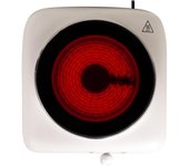 Calentador de sobremesa para cocinar Tokyo Deco de 1 quemador, 1000 W, estufa eléctrica compacta, compatible con encimeras blancas de alta potencia, elegante pintura mate de alta calidad. blanco