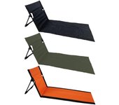 Asiento plegable portátil sin patas, asiento de estadio plegable con respaldo, silla de camping ligera para parque, césped, picnic naranja