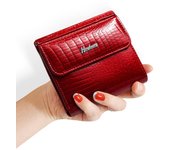 Nueva cartera femenina, billeteras Vintage de moda para mujer, monedero corto de cuero genuino, monedero, monedero, monedero para mujer, billeteras para niñas s negro