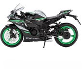 Modelo de motocicleta Kawasaki ZX-10R a escala 1/12, juguete de aleación fundida a presión con sonido y luz, suspensión trasera, ideal para coleccionar y regalar. verde