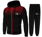 Conjunto de chándal de otoño e invierno 2024 para hombre, sudaderas con capucha y pantalones de chándal, ropa deportiva informal de moda con cremallera, ropa de calle, chaquetas para hombre de talla grande S