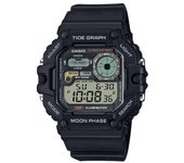Casio Reloj para hombre con correa de resina y fase lunar con gráfico digital estándar WS-1700H-1AV 100M negro