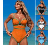 Traje de baño de una pieza para mujer, monokini sexy, traje de baño de corte alto para vacaciones, playa, piscina y bronceado S negro