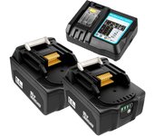 Paquete de 2 baterías de 18 V y 6,0 Ah con cargador para Makita BL1850, BL1815, BL1820, BL1830, BL1835, BL1840, BL1840B, BL1845, BL1850B, BL1860, BL1860B y LXT400