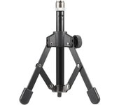 MS-12 Mini trípode de mesa plegable para micrófono, soporte para micrófono negro