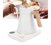 Hervidor eléctrico de cuello de cisne de 110 V/220 V, cafetera manual, termo, control de temperatura, botella de agua, tetera inteligente. us blanco