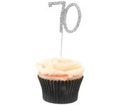 Adorno para tarta con diseño de Diamante para el 70.º aniversario One Size plata