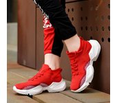 Zapatillas deportivas de malla transpirables para hombre, zapatillas deportivas unisex ligeras, suaves, con suela gruesa y agujeros para parejas, zapatillas deportivas para mujer 35 rojo