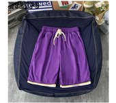 Pantalones cortos de baloncesto para hombre, malla salvaje, transpirable, de secado rápido, pantalones deportivos para correr, entrenamiento, pantalones de cinco puntos XXL blanco