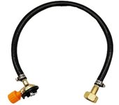 Manguera de recarga de gas para exteriores Adaptador de recarga de propano Manguera Válvula de inflado integrada negro