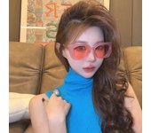 Gafas de sol para mujer, gafas de sol de alta gama, gafas de sol rosas anti-UV, gafas Taizhou Duqiao con montura grande