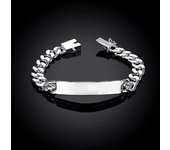 Glamour 925 Silver Design Noble Beautiful 10MM Pulsera para hombre Joyería Moda Pulsera Geométrica Regalo de Fiesta de Bodas plata