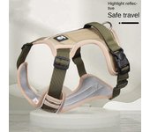 Arnés ajustable reflectante de seguridad para perros, chaleco de pecho para caminar, collar con correa para bulldog francés, accesorios para perros S  (4-7.5kg)