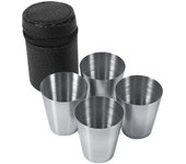 Taza portátil de acero inoxidable para té y café, 30 ml, para cerveza, ideal para viajes (4 piezas)