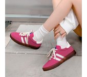 Zapatillas retro de piel con cordones en color rojo para mujer de Strawberry Bear, colección primavera/verano 2025 38 rojo rosa