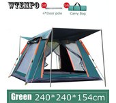 Tienda de campaña automática de apertura rápida para 4-6 personas, impermeable, tienda de campaña familiar para exteriores, tienda de instalación instantánea con bolsa de transporte Black Small azul
