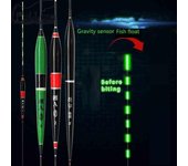 Flotador de pesca inteligente con luz LED, flotadores de pesca luminosos, recordatorio automático de mordeduras de peces, boya de pesca eléctrica con baterías 36.5cm