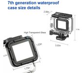 Estuche impermeable para buceo submarino para Go Pro, GoPro 5, 6, 7 Hero, carcasa protectora negra con soporte y filtro.