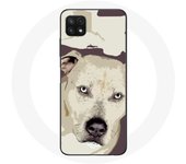 Coque pour Samsung Galaxy A22 5G Chien de Pitbull Blanc