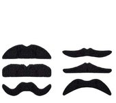 6 adhesivos para disfraz de bigotes falsos
