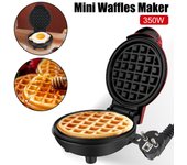 Mini waflera, mini waflera eléctrica, máquina para hacer waffles, horno para hacer pasteles de huevo, horno para hacer pasteles de huevo con burbujas, moldes para waffles de desayuno rojo