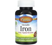 Carlson, Chewable Iron, Natural Strawberry Flavor, 30 mg, 120 Tablets (15 mg per tablet)