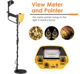 Detector de metales subterráneo, buscador de metales de alta precisión, joyería, cazador de tesoros, buscador de oro Detector with earphones amarillo