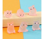 6 unids/set figuras de cerdo vívidas formas múltiples hechas a mano realista rosa decorativo ligero mini cerdito tablero de instrumentos de coche juguetes molde de exhibición accesorios para automóviles color rosa