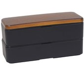 Yellow Studio Mies Ángulo Largo Grano de Madera Cuadrado 2 Pisos Bento Negro 73501 (MIYS) negro