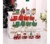 Tren de madera navideño, adornos navideños para el hogar, adorno de árbol, Navidad, regalo para niños, Feliz Año Nuevo
