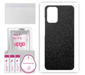 apgo Protective Skin Sticker for the back compatible with Xiaomi Redmi Note 10s, Wrap Film, Foil, Vinyl - Pattern Black Honeycomb