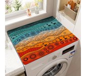 Funda protectora para lavadora con estampado de cuadros vintage, absorbente y de secado rápido, para lavadora y secadora. 1 PC