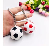 Llavero de fútbol multiusos, realista, tridimensional, superficie lisa negro