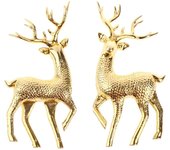Estatua de ciervo dorado, figuritas de reno, escultura de alce de plástico, decoración de lujo para el hogar, adornos de mesa para Navidad