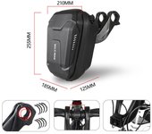 Bolsa para manillar de bicicleta, bolsa frontal para colgar, impermeable, carcasa rígida de EVA de 3 l con correa para el hombro negro