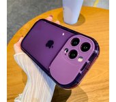 Funda protectora para cámara con espejo de maquillaje para iPhone 14 Plus, 11, 12, 13 Pro Max, XS, XR, color caramelo, de silicona transparente For iPhone 14 Pro