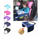 Bandeja para asiento, tablero de dibujo, almacenamiento para coche, mesa para niños, bandeja para aperitivos, cochecito, soporte para comida de juguete para niños púrpura