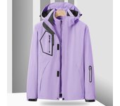 Chaqueta gruesa de senderismo para mujer, de forro polar, impermeable, cortavientos de invierno, chaqueta cálida para acampar al aire libre, abrigo cortavientos para mujer XXXL blanco