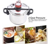 Olla a presión, resistente a altas temperaturas, 2 velocidades, 100 kPa, mango plegable, ebullición rápida para horno eléctrico 4.5L