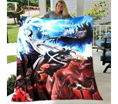 Manta de felpa suave con dibujos animados de Bleach de Anime japonés, manta de franela para sala de estar, dormitorio, cama, sofá, funda de picnic para niños 75x100cm (30x40inch)