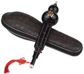 Instrumento tradicional chino Hulusi Cucurbit flauta botella calabaza seda C-Key Material de resina con barbilla
