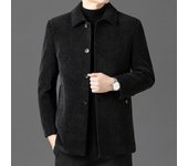 Nuevos abrigos de terciopelo de otoño e invierno para hombres, abrigos de lana engrosados de un solo pecho para hombres, papás de mediana edad y mayores. 170
