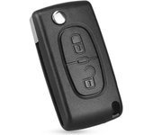 Coque de Clé de Voiture Rabattable Pliable à 2 Boutons Plip CE0536 Compatible con PEUGEOT 207 307 307S 308 407 408 607 3008 5008