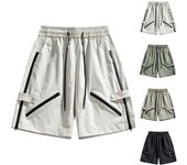 Pantalones cortos de camuflaje con estampado digital para hombre, pantalones cortos deportivos elásticos flexibles de verano XXXL beige